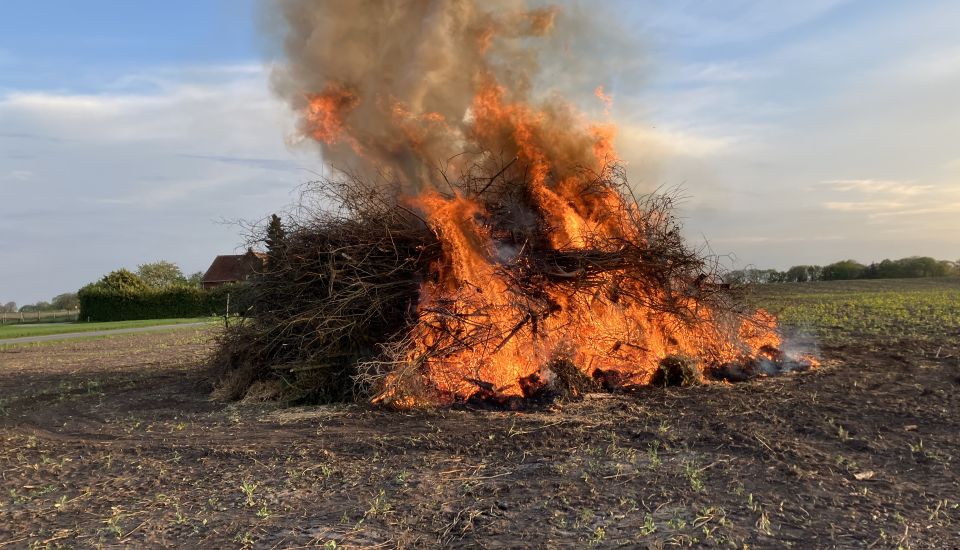 Image - Vorbereitungen fürs Osterfeuer in Rodde